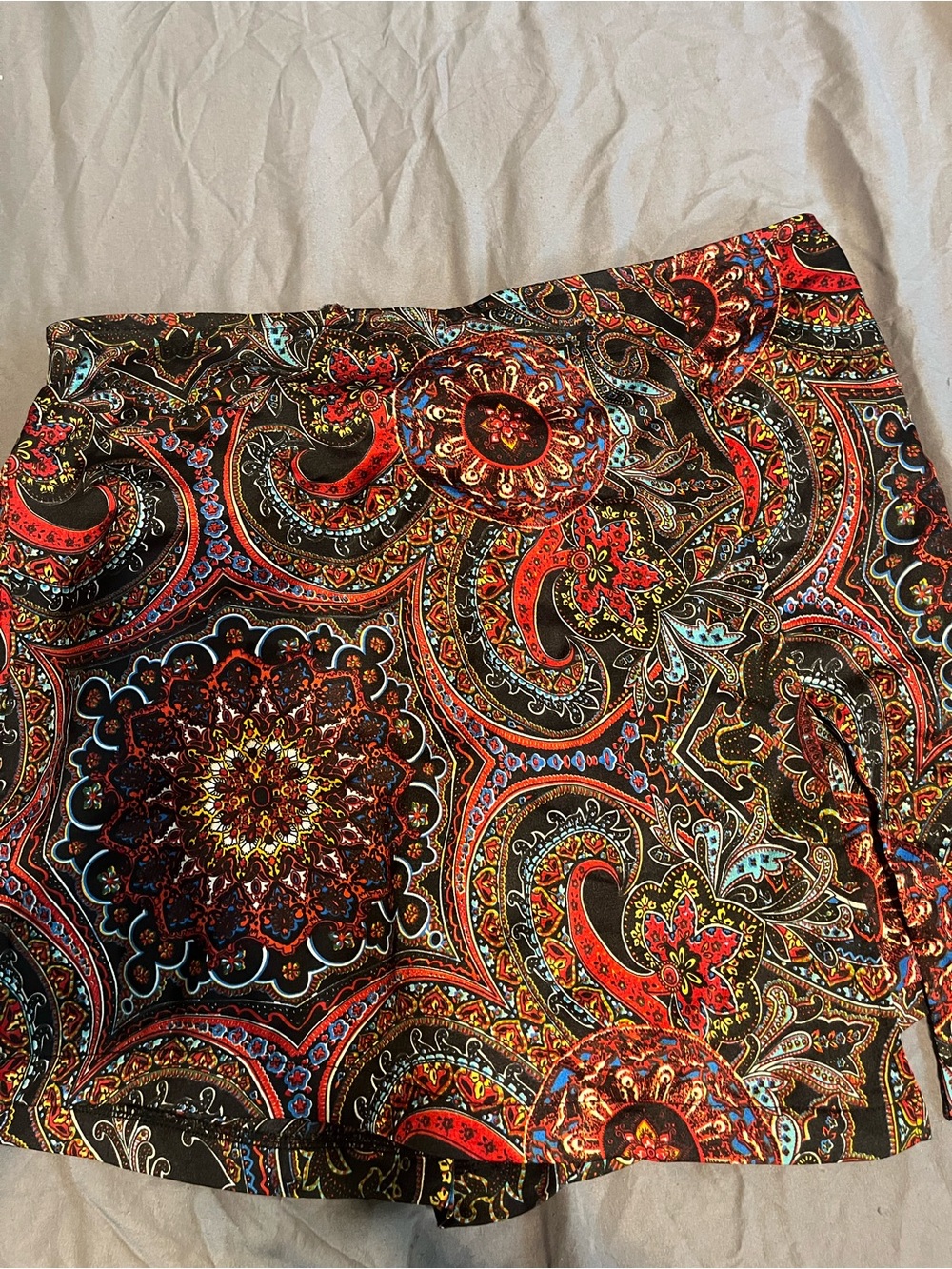 Women's Multicolor Paisley Print Skirt
